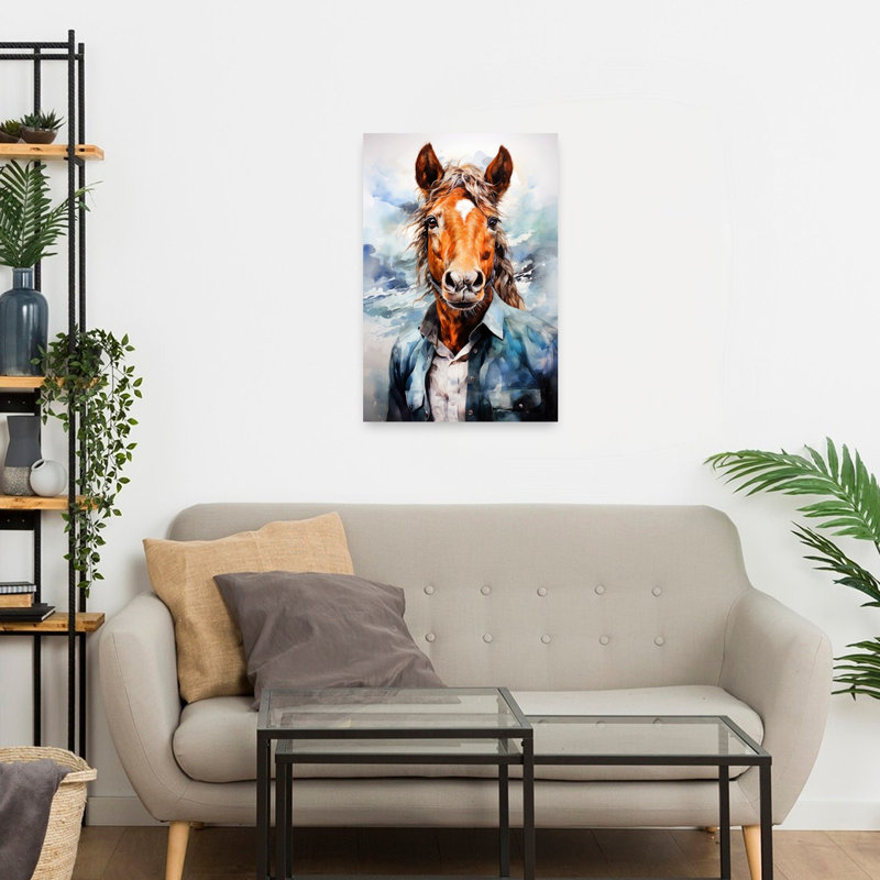 «Dapper Horse Portrait», art mural, 24" H x 16" W