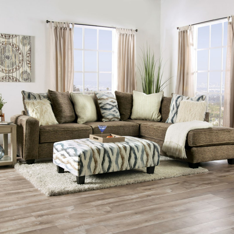 Repose-pieds rembourré de style contemporain avec pieds en bloc de microfibre doux imprimés