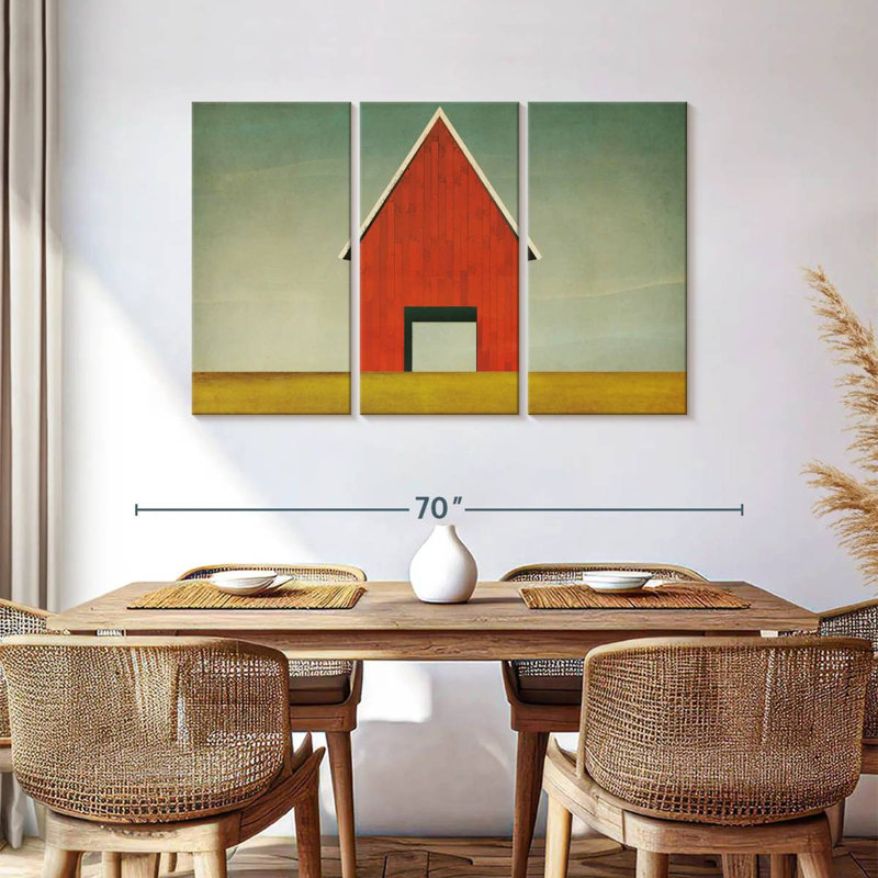 Lilie Rustic Red Barn Summer, 36" H x 57" W