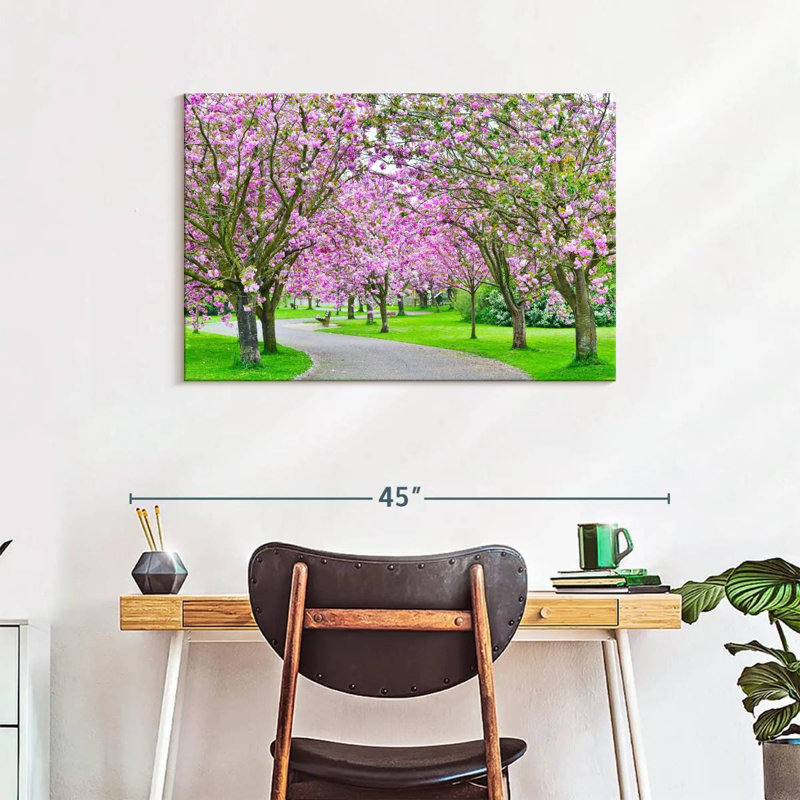 Harnek Sakura Path, 24" H x 36" W