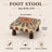 Decorative Upholstered Foot Stool | Handcrafted Mystic Mandala Ottoman | 16x16x9"