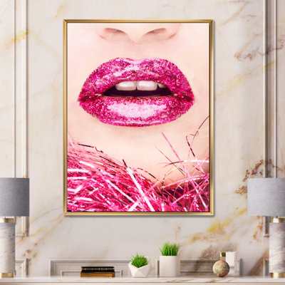 " Close-Up Of Golden Woman Lips II "