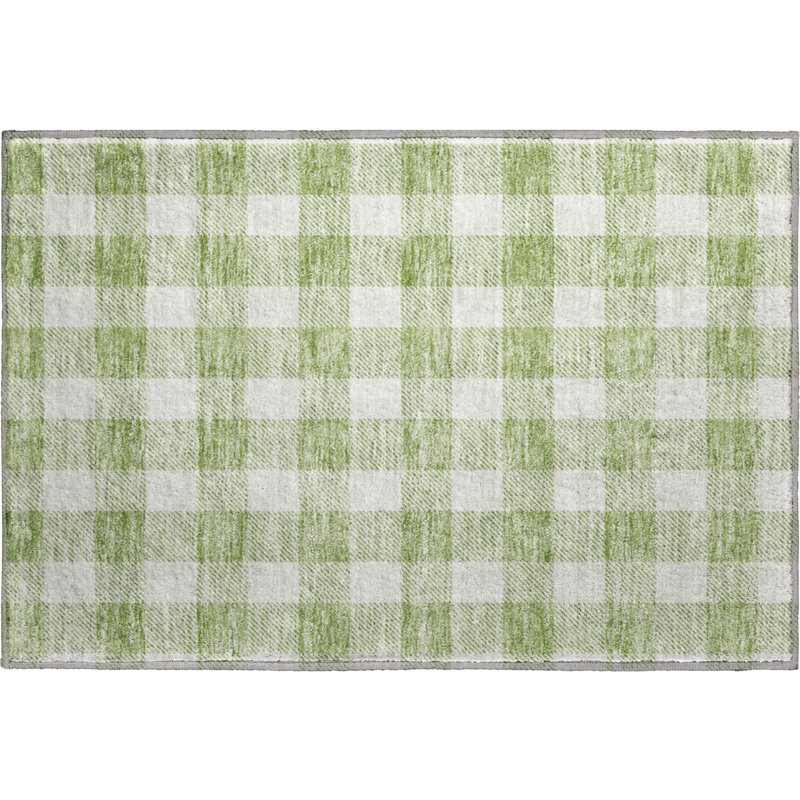 Premium Machine Washable Prisco Aloe Rug, Rectangle 1'8" x 2'6"