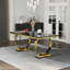 Ensemble de table de salle à manger moderne noir et doré avec chaises en velours noir-565059103