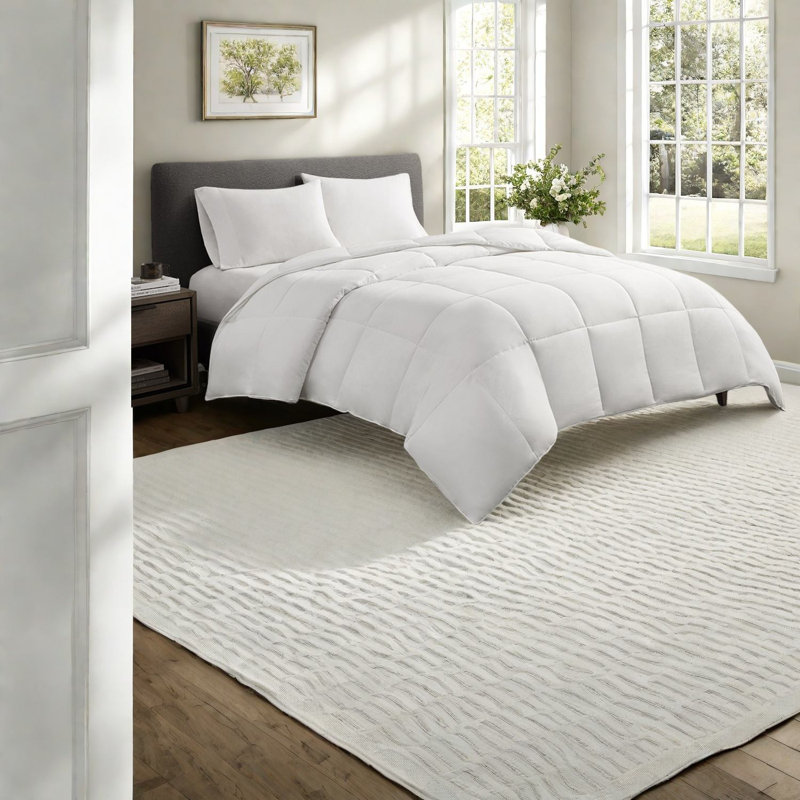 Comfortable Twin Cotton Bedding Set, Hypoallergenic Featherless Design For All Seasons
