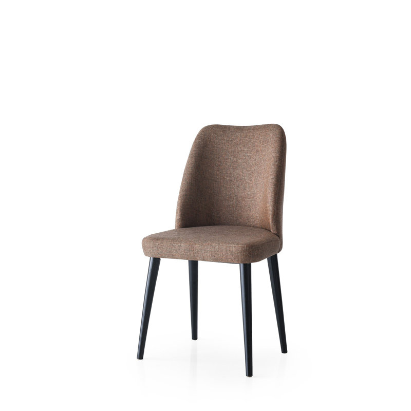Ensemble de chaises modernes (2 pièces), brun uni, 19,3 po x 20,5 po x 35,4 po | Structure 100% fer, siège 100% panneau de particules, pieds en hêtre durable | Conception élégante, pouvant supporter jusqu'à 386 lb, parfaite pour la salle à manger et le bureau