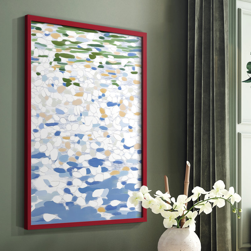 Abstrait, reproduction encadrée CDxxxix - prêt à être accroché, H 10 po x l 8 po, Rouge