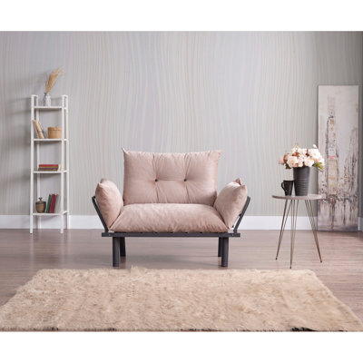 Causeuse futon en métal, couleur beige, 50,02 po Profondeur du produit: 24,32 de largeur, 35,61 de hauteur et 29,89 lb. Poids - beige: 50,02 po, 24,32 po, 35,61 po, 29,89 lb