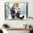 Toile avec cadre flottant or
