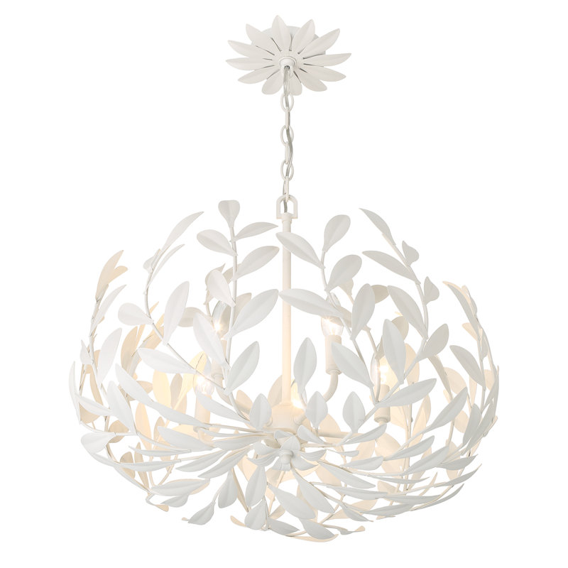 Lustre blanc mat 5 lumières Aumiller, Blanc mat