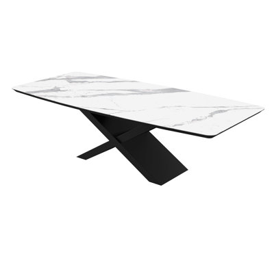 Como Glass Top Metal Base Dining Table