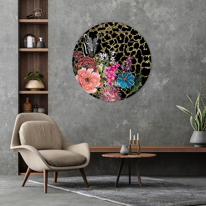 Zebra Wallcircle - No Frame Circle Print, 50cm H x 50cm W x 0.5 cm D
