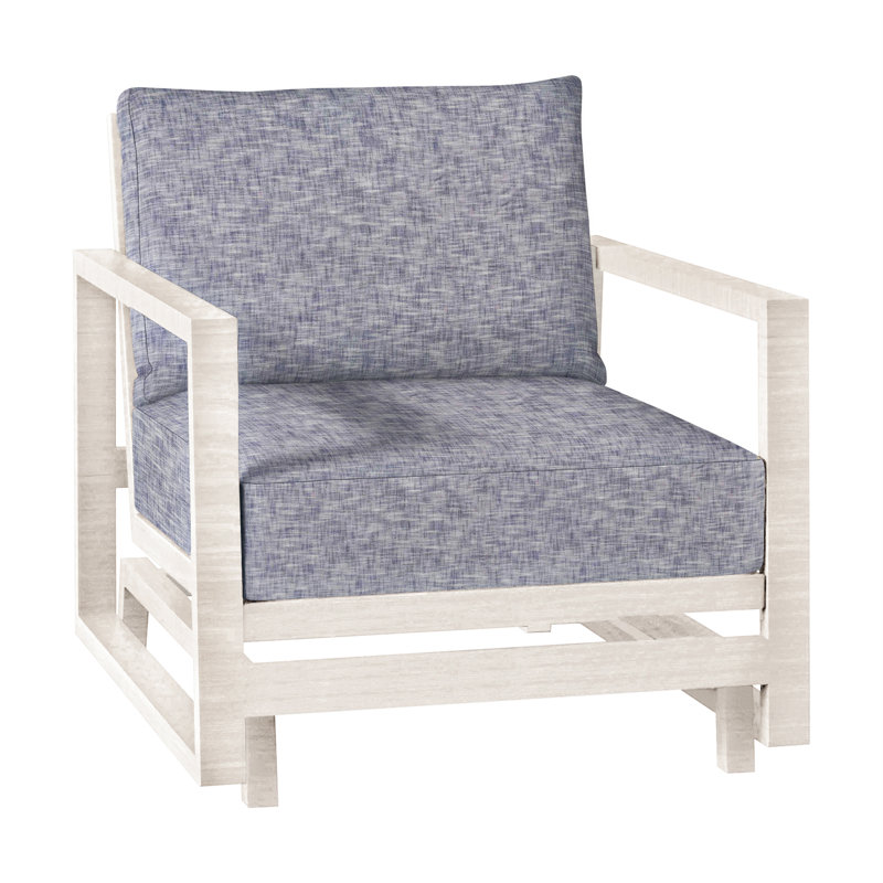 Avondale Patio Lounge Chair with Cushions, Cabana Stripe Midnight, Chalk, No Welt