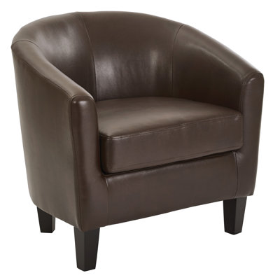 Slaven Faux Leather Barrel Chair