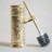 16" Hand-Engraved Solid Brass Toilet Brush & Holder