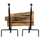 Bowmore Andirons in Black - Set of 2 Andirons - Steel Construction, Durable and Fire Resistant