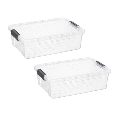 Superio 13.7 Qt. Clear Storage Bin with Lid, Plastic Organizing Storage Box for Home