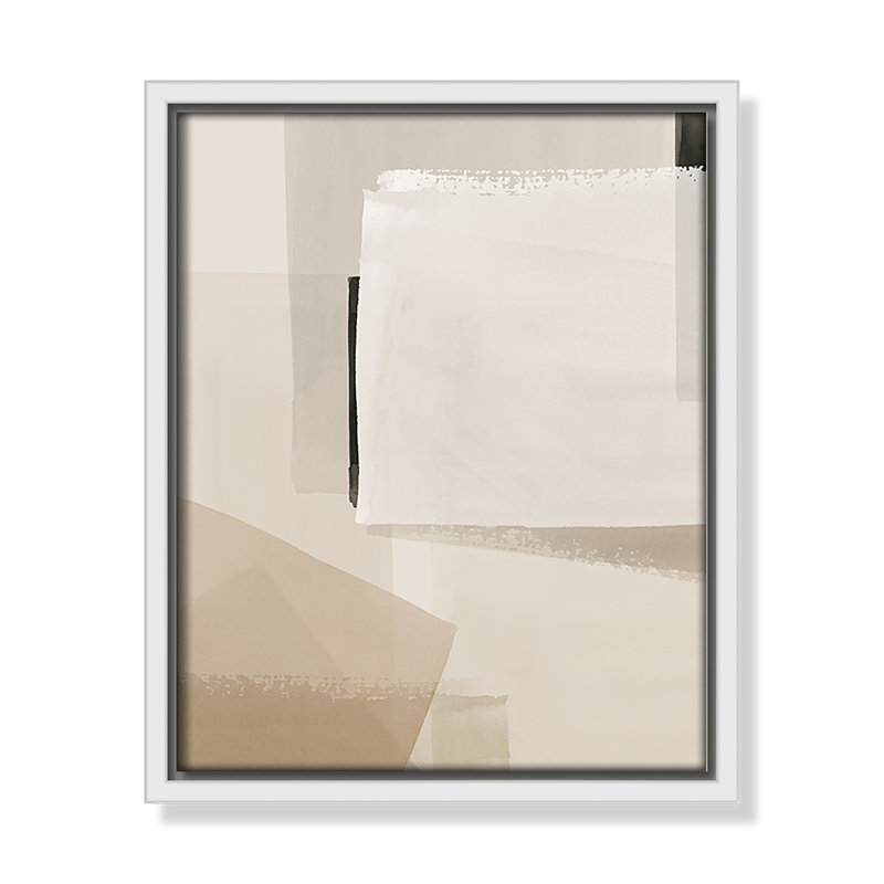 Imprimé calme et géométrique par Hazel J, L 9,5 po x H 11,5 po, Framed Canvas, Flotteur blanc