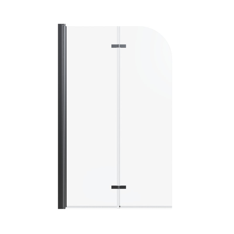 34" W x 58" H Frameless Folding Pivot Bathtub Door with SGCC Clear Tempered Glass, Matte Black