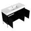 Meuble-lavabo moderne 48 po avec lavabo en résine et lavabo autoportant Space Solution - couleur chêne foncé
