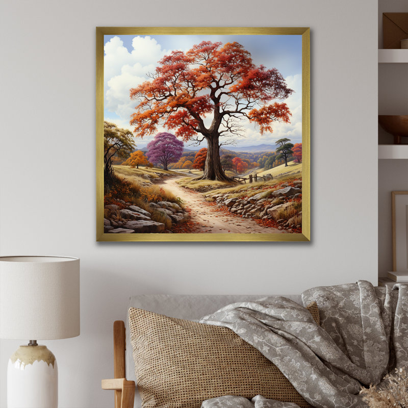 Automne splendeur sycomore arbres - arbre sycomore art mural, Or, H 36 po x l 36 po