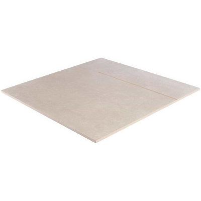 Lines Brass Inlay 24X24 Matte Porcelain Tile