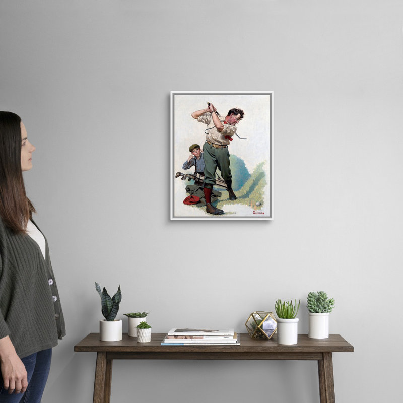 Art mural sur toile Norman Rockwell, Cadre flottant blanc, H 22 po x l 18 po x P 1,75 po
