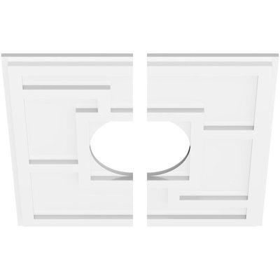 20"OD x 7"ID x 7"C x 1"P Knox Architectural Grade PVC Contemporary Ceiling Medallion, Two Piece