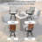 Tansi Herder Swivel Metal Outdoor Bar Stool with Wicker Backrest