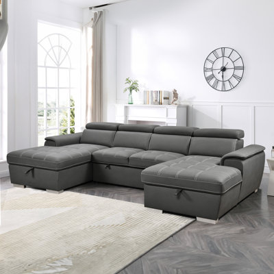 Joel 121-Inch U-Shaped Sleeper Sofa