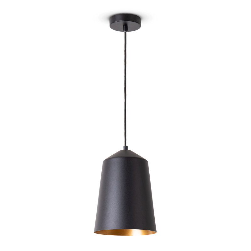 Cone pendant light 1-light Port, White/Gold, 178.5cm H x 19.5cm W x 19.5cm D