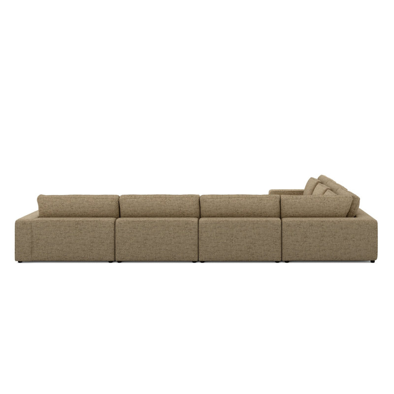 Aileen Upholstered L-Shaped Corner Sectional with Ottoman, 31.5" H x 171.5" W x 132" D, Right Hand Facing