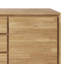 Buffet industriel moderne à 3 portes en bois d'acacia massif l 60 po avec tablettes réglables et base en métal Lowry-1547601465