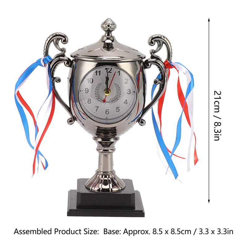 Horloge rétro décorative, modèle trophée réaliste, petite alarme de bureau pour chambre d'étudiant ou salon, or foncé