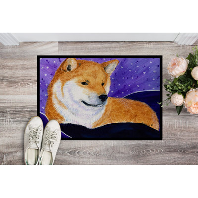 Paillasson d’intérieur antidérapant Storrie Shiba Inu