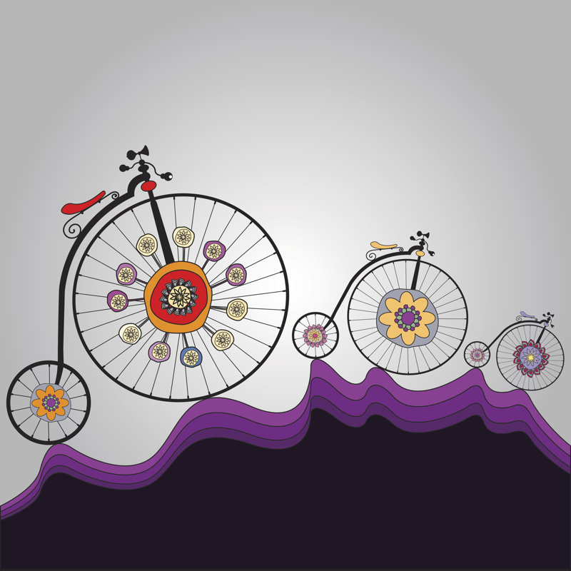 Ride Of Happiness Around The World - Wrapped Canvas Print, 30cm H x 30cm W x 3.8cm D
