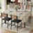 Industrial Upholstered Dining Chairs Set of 4, Ergonomic Backrest & Metal Legs, Rustic Brown-262726655-262726653