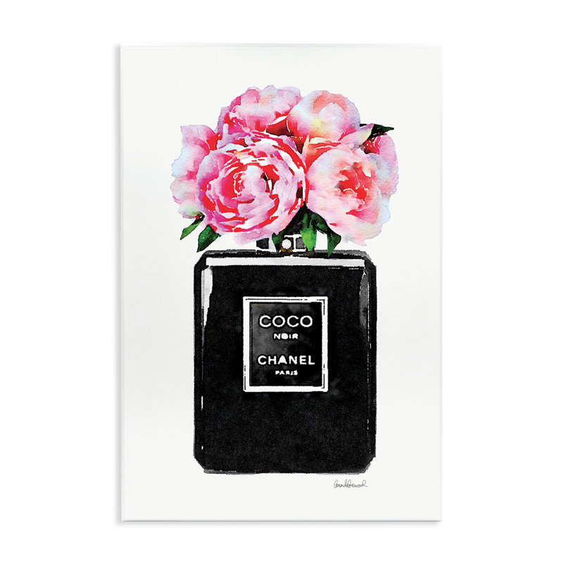 «Perfume Bottle Flower Peony», impression, H 19 po x l 13 po