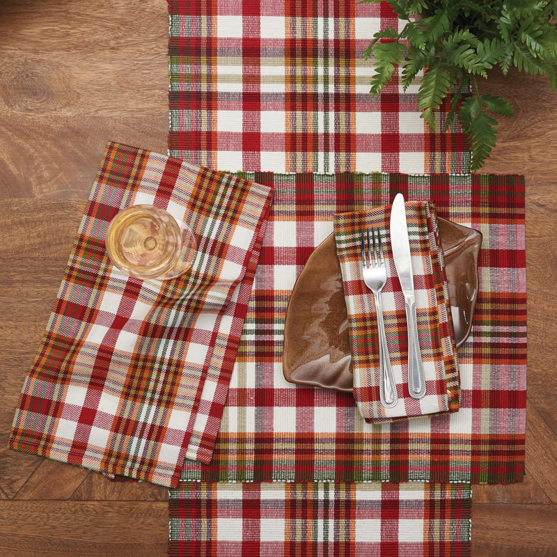 Hecker Abingdon Fall Plaid Cotton Table Runner