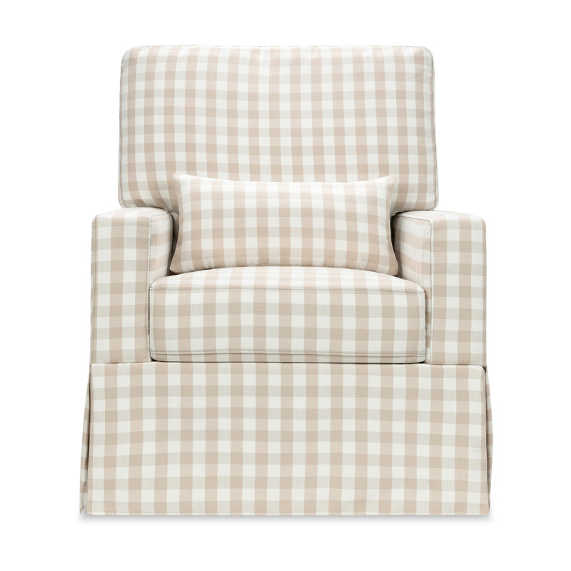 Crawford Recliner and Swivel Glider, Tan Gingham
