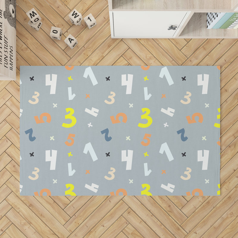 Tapis de jeu Numéros, Bleu ardoise / bleu, Rectangulaire 2 pi x 3 pi