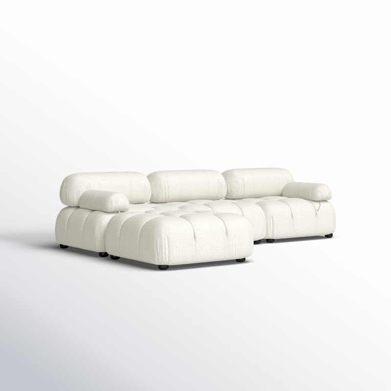 Canapé modulaire 4 pièces Sigma, Bouclé ivoire