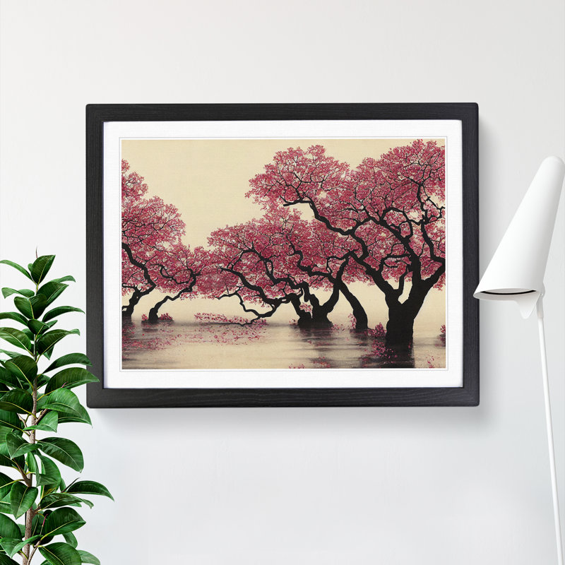 Thrilling Cherry Blossom Trees - Framed Print, Black Framed, 34cm H x 46cm W x 2cm D