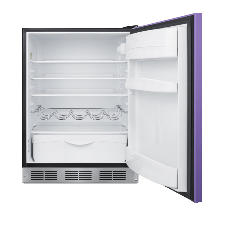 Summit Appliance 5.5 Cubic Feet Freestanding Mini Fridge, Purple/Matte Black