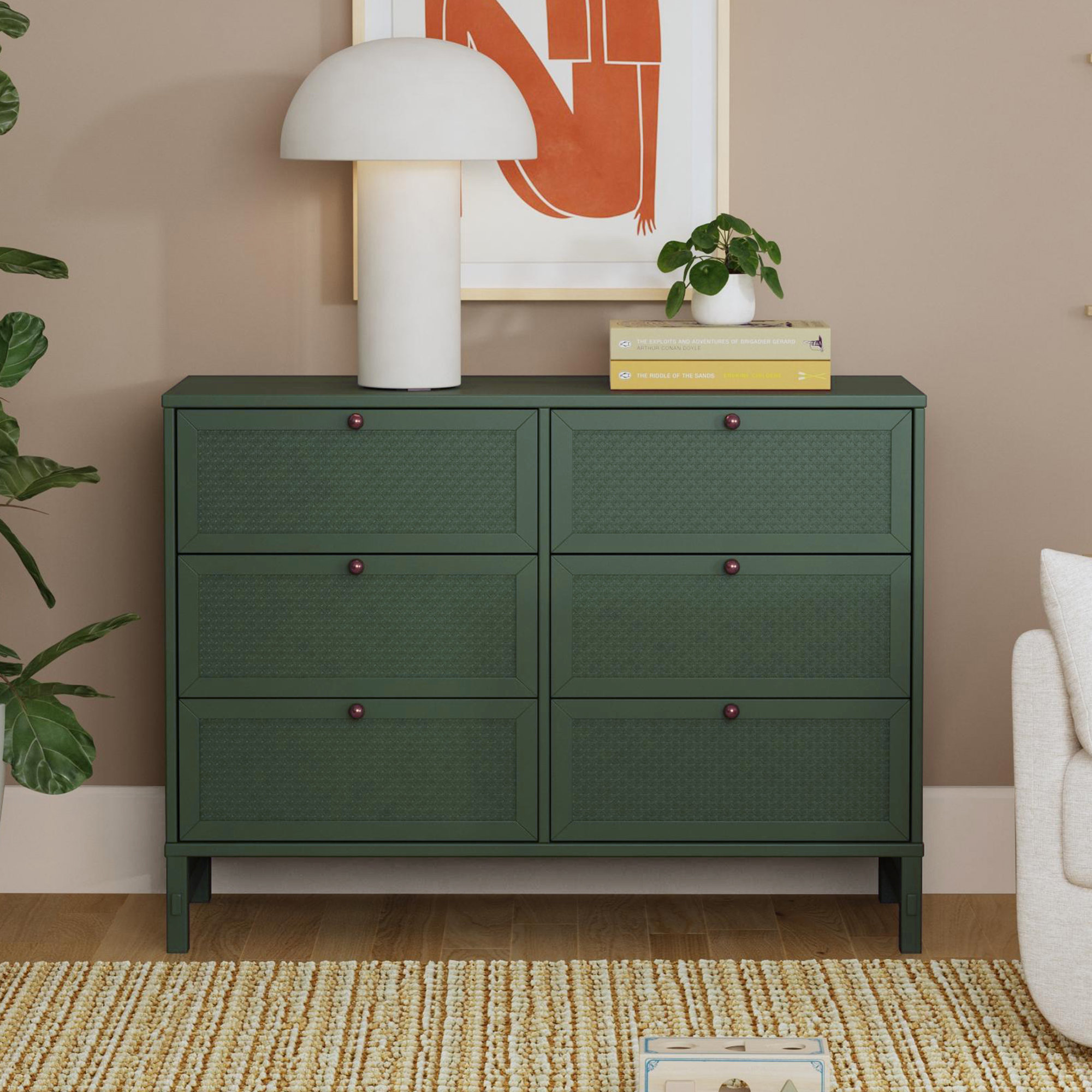 Margot 6-Drawer Dresser, Forest Green