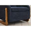 Fauteuil moderne en tissu de chenille, assise rembourrée et structure en bois - cadre de fauteuil bleu, confortable pour le salon-985760110