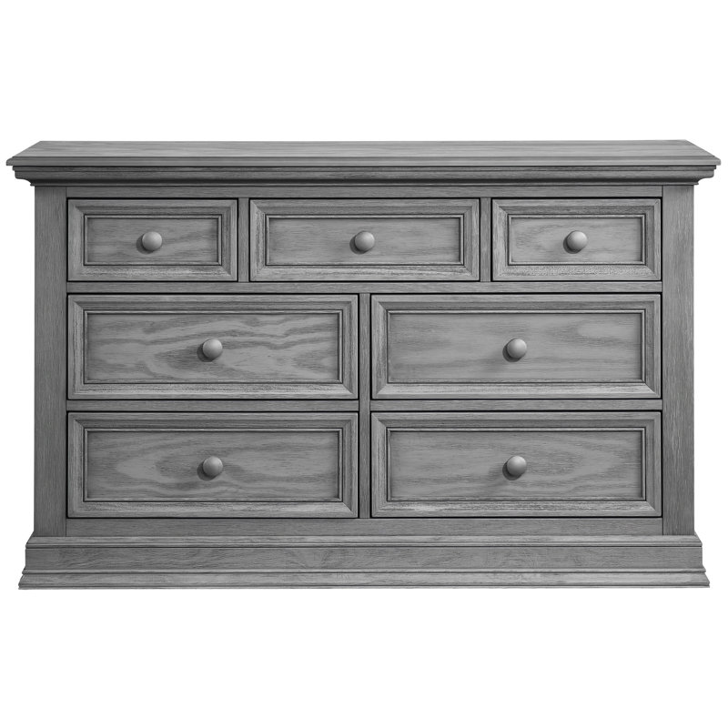 Commode double 7 tiroirs , Gris graphite