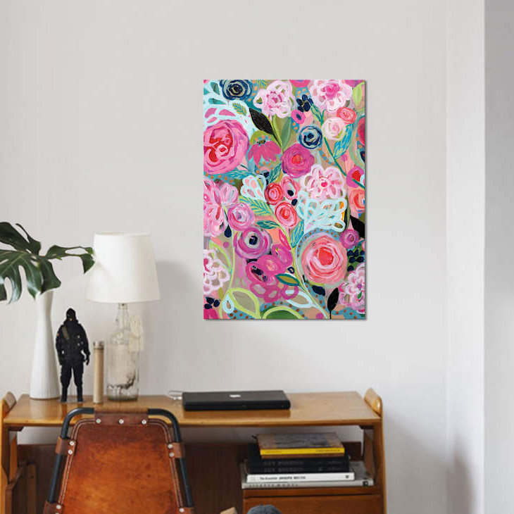 « fantaisie », impression sur toile, H 12 po x l 8 po x P 0,75 po, Toile tendue, Pas de tapis