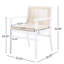 Chaises de salle à manger de patio pour 2 personnes, bois, dossier en corde, coussin imperméable, structure blanche, capacité de 400 lb, fixation du coussin lavable à la machine, ergonomique confortable convenant aux fauteuils de balcon, 2 pièces,