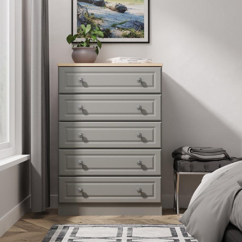74cm W 5 - Drawer Chest of Drawers, Grey